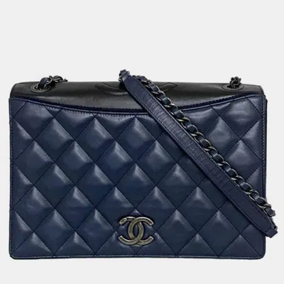 Pre-owned Chanel Blue Quilted Lambskin Medium Ballerine Flap Bag