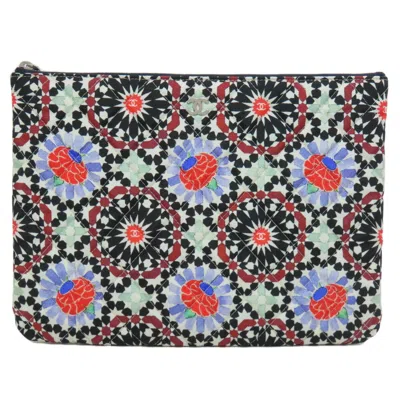 Pre-owned Chanel Blue Red Color Quilting Clutch Bag Pouch ()