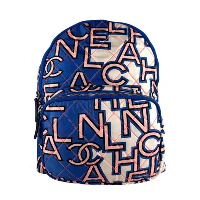 Pre-owned Chanel Blue Satin Backpack ()