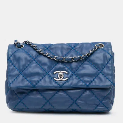 Pre-owned Chanel Blue Small Calfskin Love Me Tender Flap
