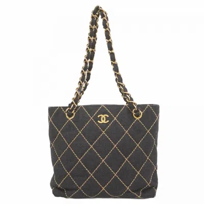 Pre-owned Chanel Blue Tote Bag () In Black