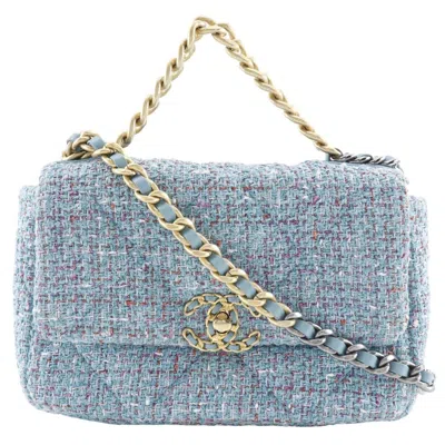 Pre-owned Chanel Blue Tweed Shoulder Bag ()