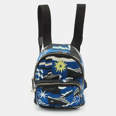 Pre-owned Chanel Blue/black Canvas Cruise Line Backpack