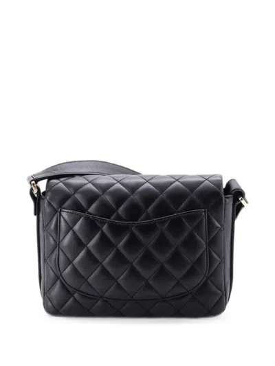 Pre-owned Chanel Bolero De  Flap Bag Quilted Calfskin Shoulder Bag In Black