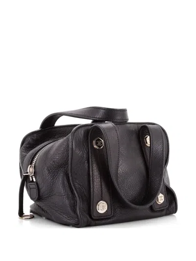 Pre-owned Chanel Bolt Bowler Bag Leather Small Handbag In Black