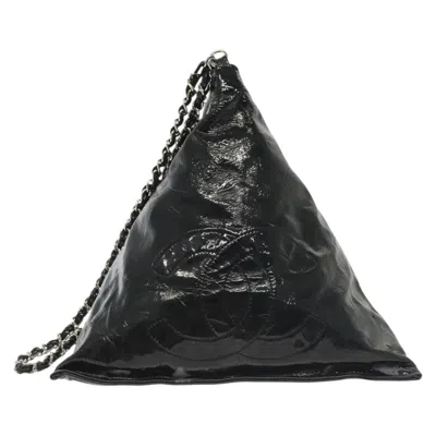 Pre-owned Chanel Bon Bon Pyramid Wristlet Patent Patent_leather Shoulder Bag Bag () In Black