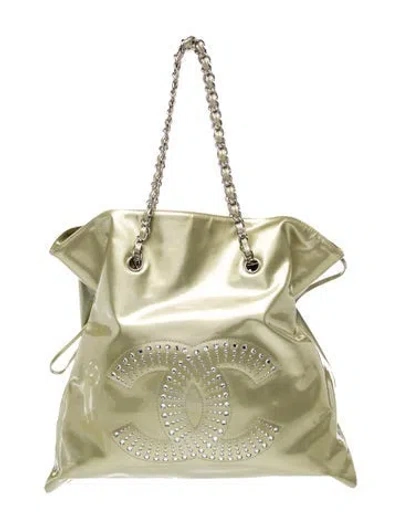 Pre-owned Chanel Bonbon Tote In Silver