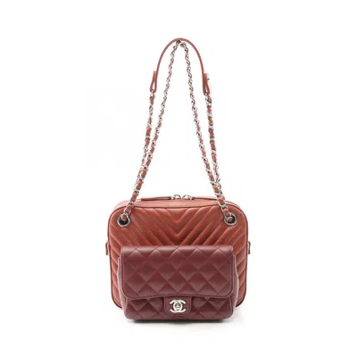 Pre-owned Chanel Bordeaux Brown Leather Shoulder Bag () In Multi