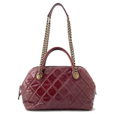 Pre-owned Chanel Bordeaux Leather Handbag Shoulder Bag ()