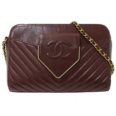 Pre-owned Chanel Bordeaux Leather Shoulder Bag ()