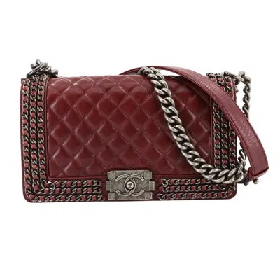 Pre-owned Chanel Bordeaux Leather Shoulder Bag ()