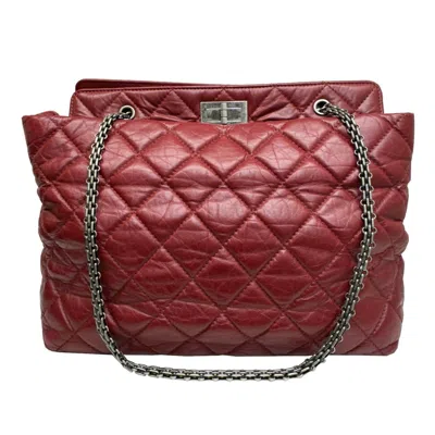 Pre-owned Chanel Bordeaux Red Color Leather Tote Bag () In Bordeaux, Red Color