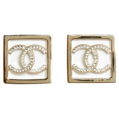 Pre-owned Chanel Boucles Oreille Clou 2023 Golden Cc In Square Maxi Earrings Studs New In Multi