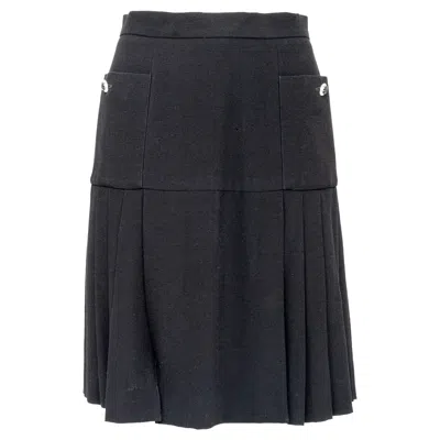 Pre-owned Chanel Boutique Pleated Skirt - '00s In Black
