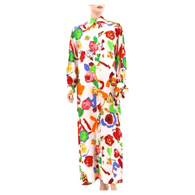 Pre-owned Chanel Boutique Vintage Oversize Maxi Dress Shirt Cover Up 92p 1992 In Sand