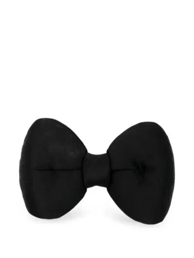 Pre-owned Chanel Bow Brooch In Black