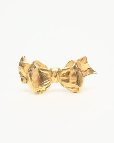 Pre-owned Chanel Bow Brooch In Gold
