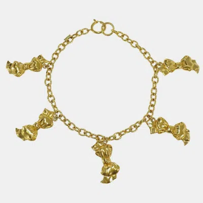 Pre-owned Chanel Bow Chain Necklace Gold
