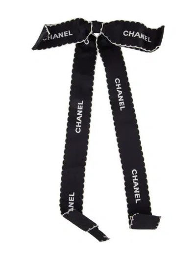 Pre-owned Chanel Bow Pin Brooch In Black