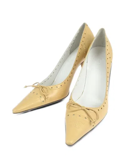 Pre-owned Chanel Bow-detail Pumps In Neutrals
