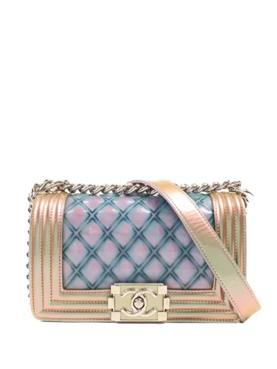 Pre-owned Chanel Boy 20 Leather Crossbody Bag In Pink