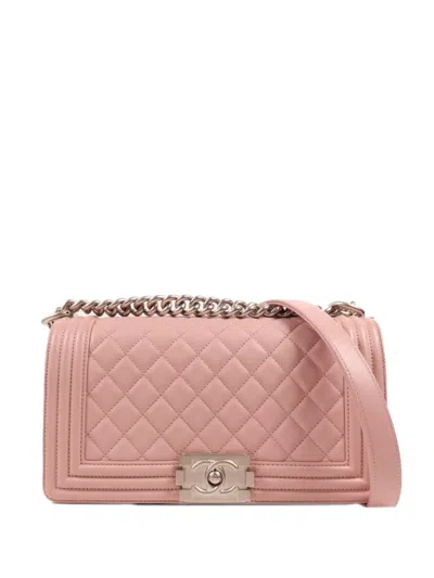 Pre-owned Chanel Boy 25 Tote Bag In Pink