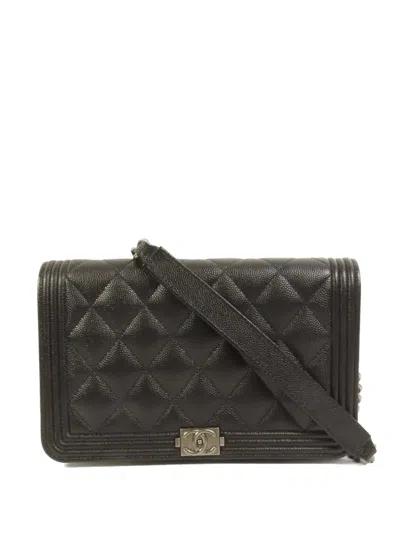 Pre-owned Chanel Boy Cc Cross Body Bag In Black