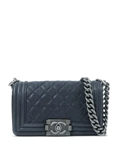 Pre-owned Chanel Boy Cc Shoulder Bag In Black