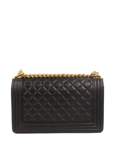 Pre-owned Chanel Boy  Quilted Shoulder Bag In Black