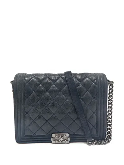 Pre-owned Chanel Boy  Shoulder Bag In Blue