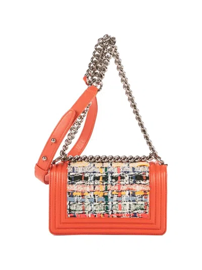 Pre-owned Chanel Boy  Shoulder Bag In Orange