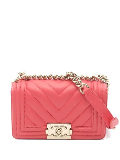 Pre-owned Chanel Boy  Shoulder Bag In Pink