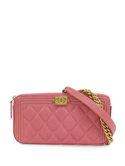 Pre-owned Chanel Boy Cross-body Bag In Pink