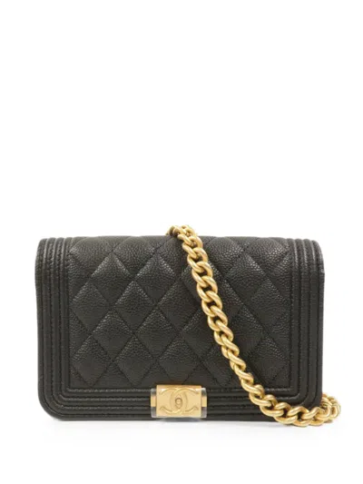 Chanel Boy Diamond-quilted Mini Bag In Gray