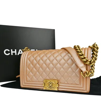 Pre-owned Chanel Boy Leather Shoulder Bag () In Brown