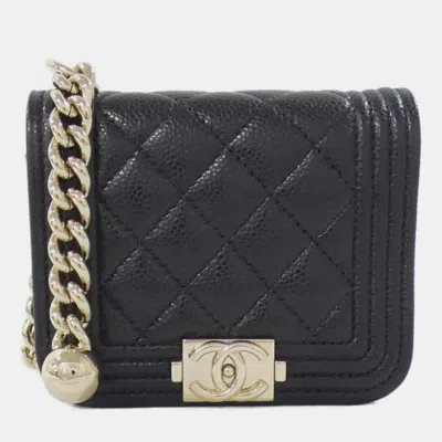 Pre-owned Chanel Boy Line Waist Bag In Black