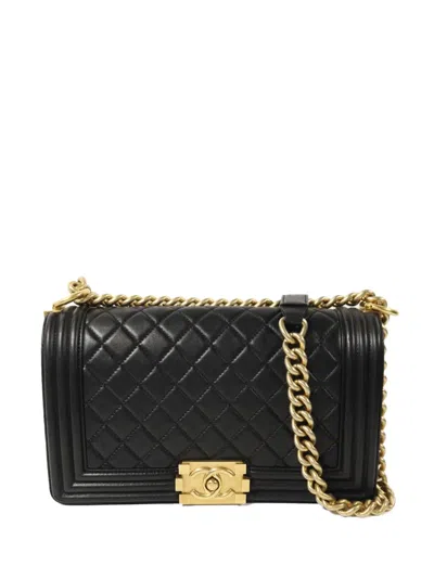 Pre-owned Chanel Boy Quilted Tote Bag In Black