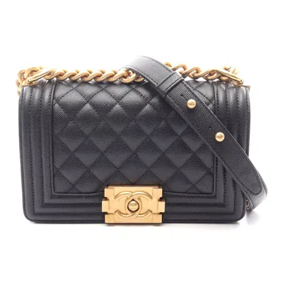Pre-owned Chanel Boy Small Shoulder Bag Black Leather
