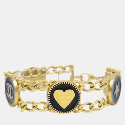 Pre-owned Chanel Bracelet Gold Black