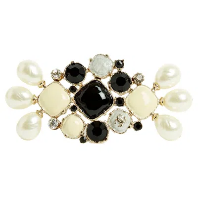 Pre-owned Chanel Broche Xxl 2008 Maxi Enamel And Fancy Pearls Golden Brooch In Multi