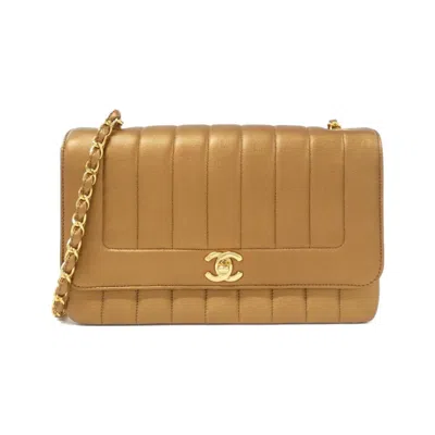 Pre-owned Chanel Bronze Leather Shoulder Bag ()