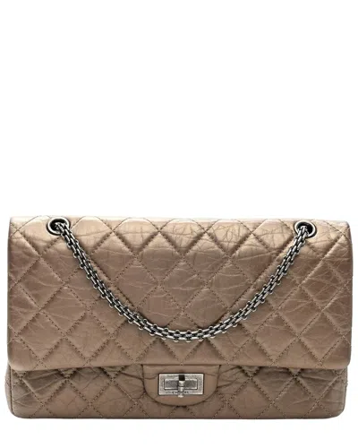 Pre-owned Chanel Bronze Metallic Aged Calfskin Leather Quilted 2.55 Reissue 227 Flap  (authentic Pre-loved)