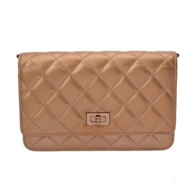 Pre-owned Chanel Bronze Pink Leather Shoulder Bag ()