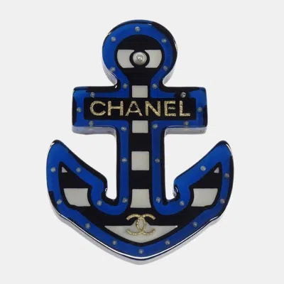 Pre-owned Chanel Brooch Pin Anchor Blue