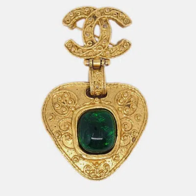 Pre-owned Chanel Brooch Pin Gold Gripoix