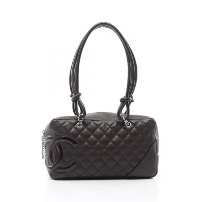 Pre-owned Chanel Brown Cambon Ligne Patent Leather Shoulder Bag ()