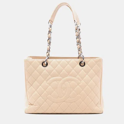 Pre-owned Chanel Brown Caviar Grand Shopping Tote