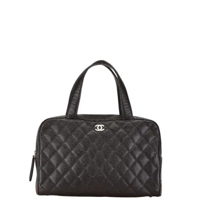 Pre-owned Chanel Brown Caviar Leather Boston Bag Handbag ()
