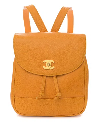 Pre-owned Chanel Brown Caviar Leather Cc Backpack (authentic Pre-loved)