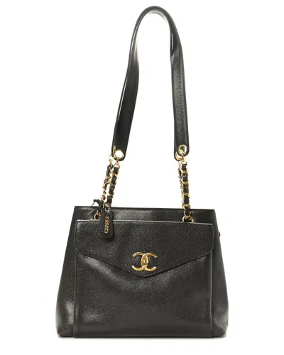 Pre-owned Chanel Brown Caviar Leather Cc Shopper Tote (authentic Pre-loved)